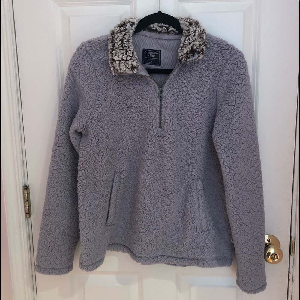 Abercrombie & Fitch Sherpa Half-Zip Sweatshirt
